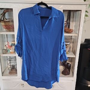 Elegant Royal Blue Women's Tunic